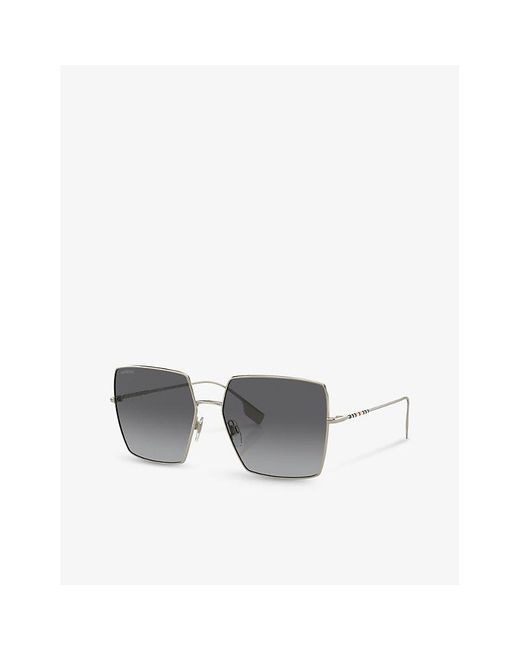 Burberry Gray Be3133 Daphne Square-frame Metal Sunglasses