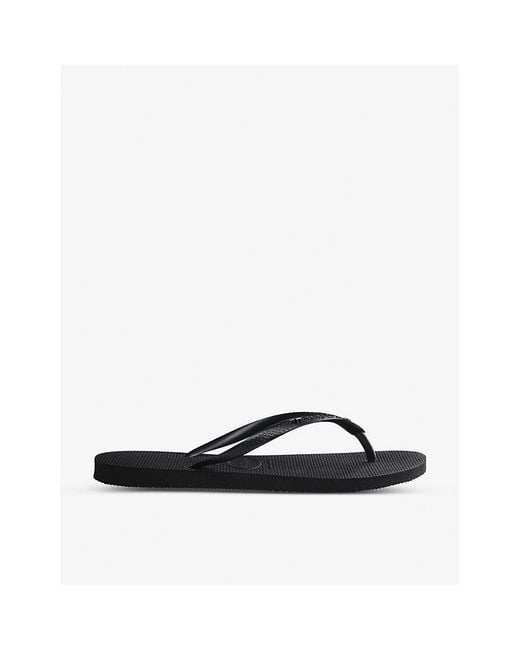 Havaianas Black Slim Crystal-Embellished Rubber Flip-Flops