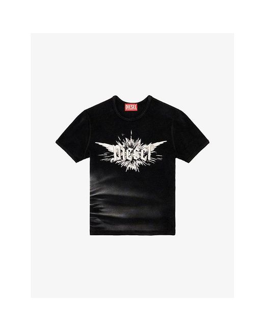 DIESEL Black T-Ele-P2 Graphic-Print Cotton-Jersey T-Shirt