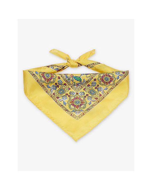 Polo Ralph Lauren Yellow Floral-print Silk Neck Tie for men