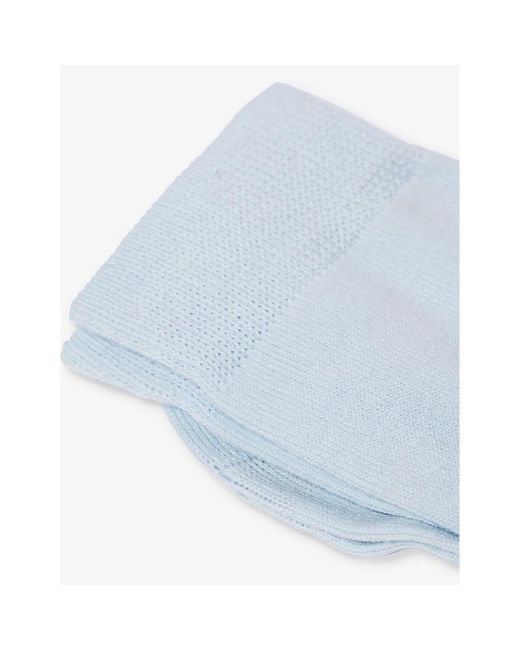 Falke Blue Family Brand-Print Cotton-Blend Knitted Socks