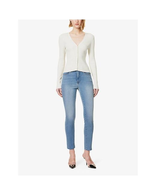 GOOD AMERICAN Blue Good Legs Skinny-Leg Mid-Rise Cropped Stretch-Denim Jeans