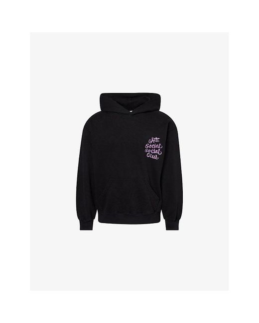 ANTI SOCIAL SOCIAL CLUB Black Airbrushed Logo-Print Cotton-Jersey Hoody for men