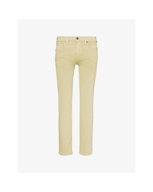 PAIGE Yellow Lennox Slim-fit Slim-leg Stretch-woven Jeans for men