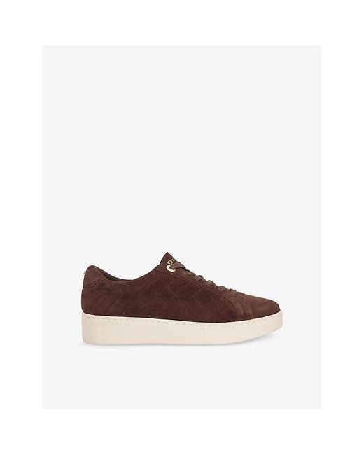 Dune Brown Egent Suede Low-Top Trainers