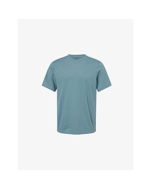 Nike Blue Primary Dri-Fit Short-Sleeve Cotton-Jersey Top for men