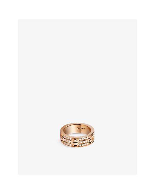 Cartier White Love 18Ct Rose- And 66 Brilliant-Cut Diamond Ring
