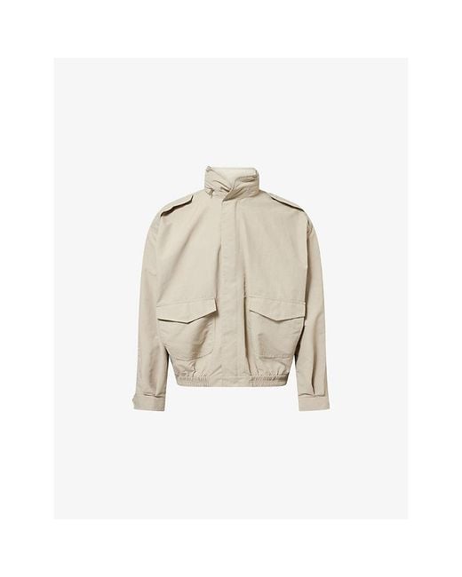 Jonathan Simkhai Natural Shane Funnel-Neck Tech Woven Jacket for men
