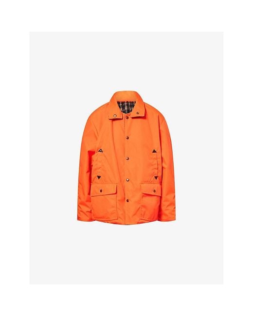 Maison Margiela Orange Relaxed-Fit Buttoned-Collar Woven Jacket