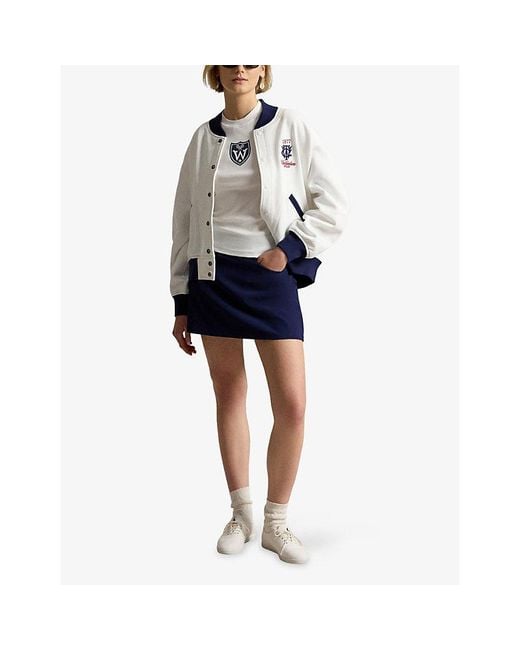 Polo Ralph Lauren White X Wimbledon Logo-Embroidered Woven Bomber Jacket