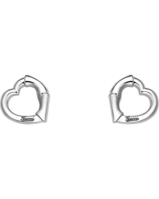 Lyst Gucci Sterling Silver Bamboo Earrings In Metallic Gucci Metallic Sterling Silver Bamboo Earrings Lyst