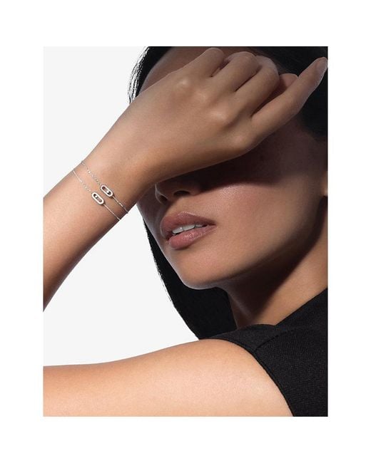 Messika White Move Uno Pave Mini 18Ct And 0.09Ct Diamond Bracelet