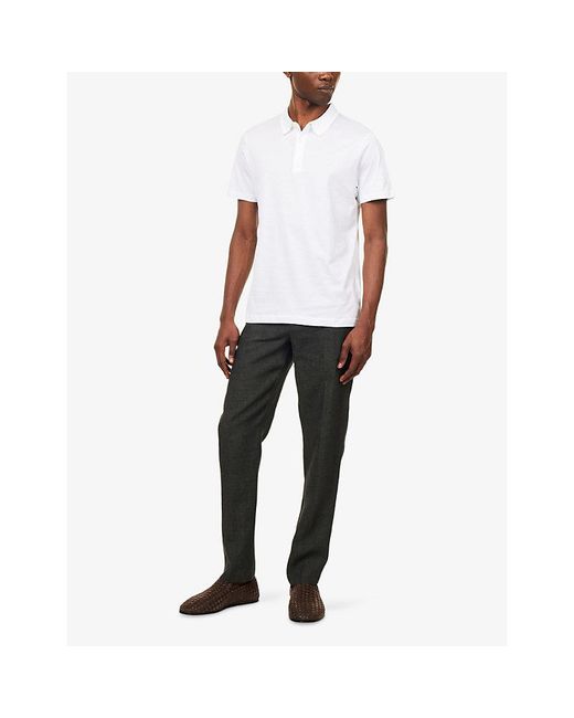 Sunspel White Short-Sleeve Cotton-Jersey Polo Shirt for men