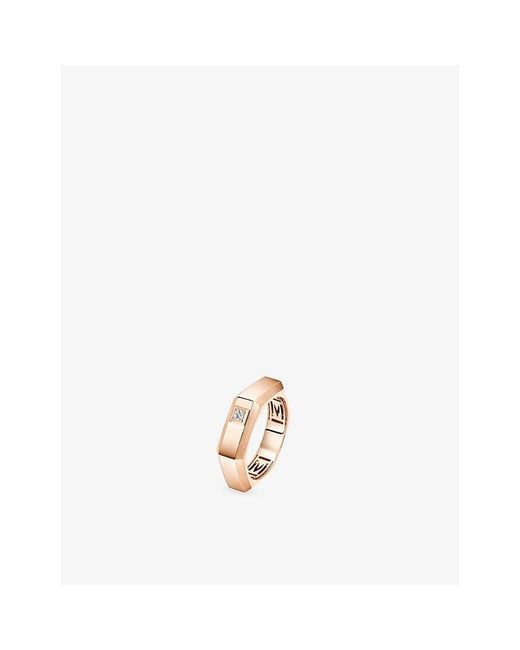 Messika White Moderniste Medium 18Ct And 0.03Ct Diamond Ring