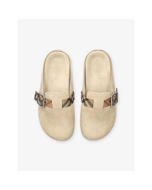 Burberry Natural Urchin Suede Clogs