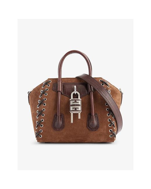 Givenchy Brown Antigoa Lock Leather Top-handle Bag