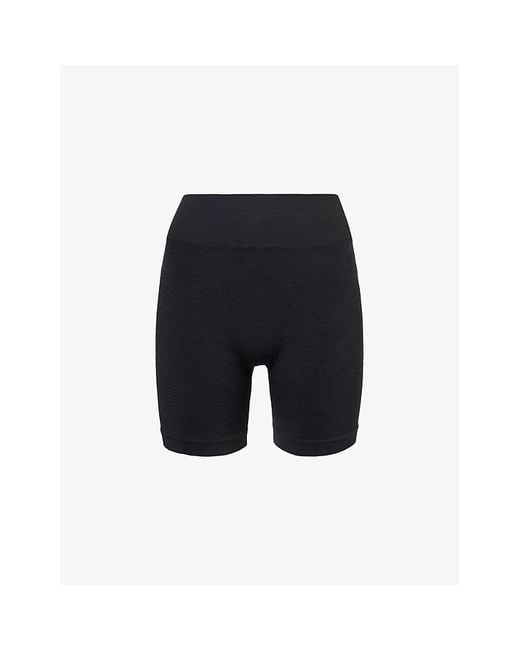 WE Are Tala Black Sculpt Seamless High-Rise Stretch-Recycled Polyamide And Polyester Shorts