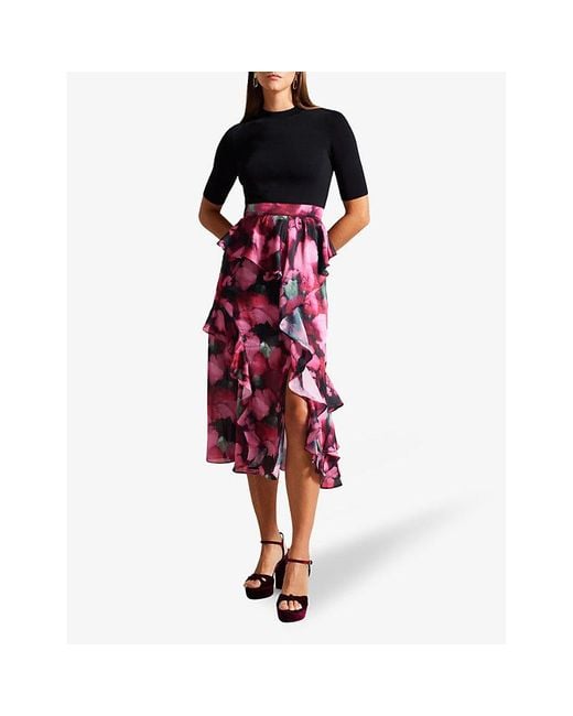 Ted baker black store and pink dress