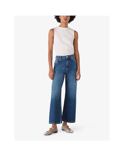 Whistles Blue Straight Ankle-Length Denim Jeans