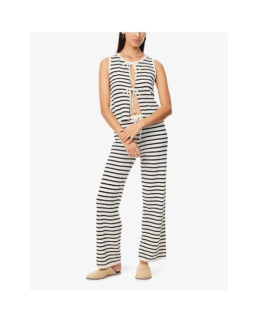 4th & Reckless White Bria Tie-Front Knitted Top