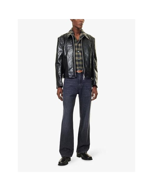 Our Legacy Black Mini Relaxed-Fit Leather Jacket for men