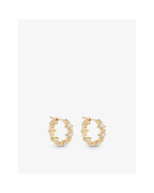 Vivienne Westwood Metallic Warwick Gold-plated Brass And Cubic Zirconia Hoop Earrings