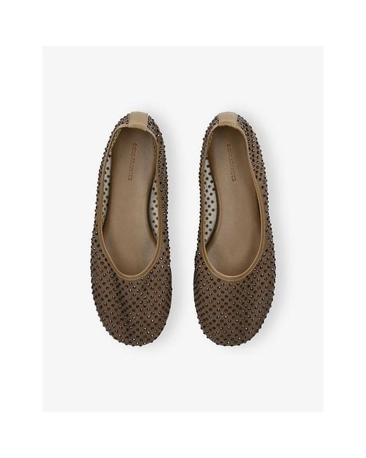 Dear Frances Brown Balla Crystal-Mesh Flats