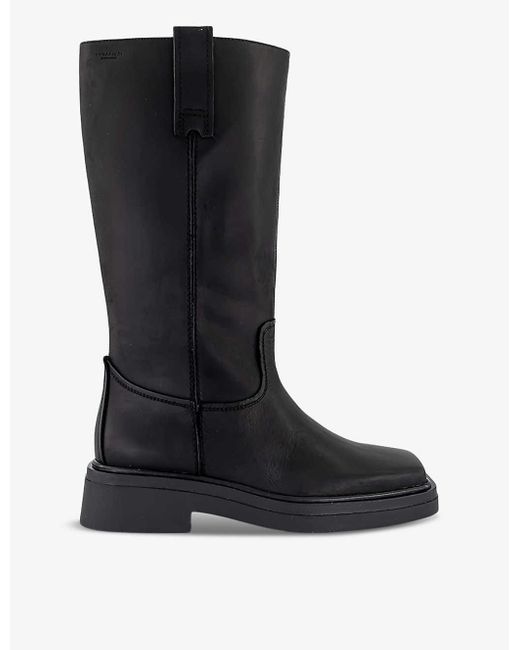 Vagabond Shoemakers Eyra Square-toe Leather Knee-high Boots in Black ...