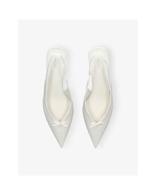 Neous White Moriah Silk-Satin Slingbacks