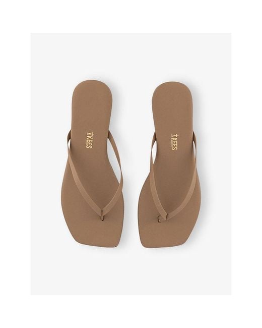 TKEES Brown Lily Leather Flips-Flops