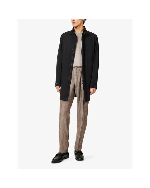 Corneliani Blue Concealed-Hood Detachable-Lining Waterproof Jacket for men