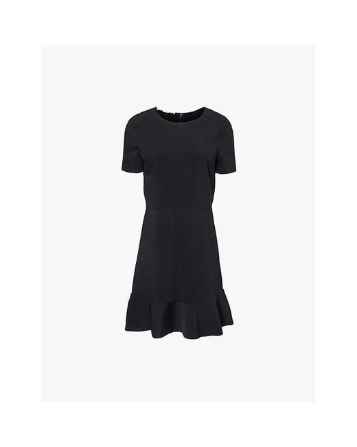 Stella McCartney Black Iconic Round-Neck Short-Sleeve Stretch-Woven Midi Dress