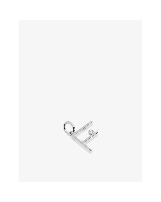 Monica Vinader White Initial F Solitaire Lab-Grown Diamond And Sterling Pendant Charm