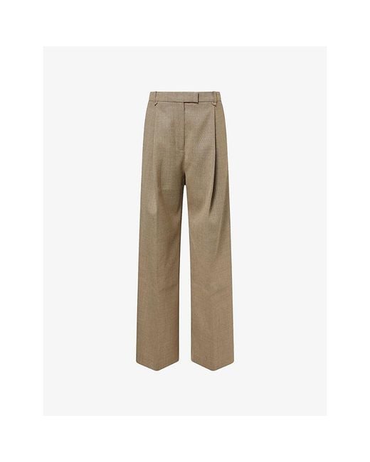 Camilla & Marc Natural Halden Pleated Woven Trousers