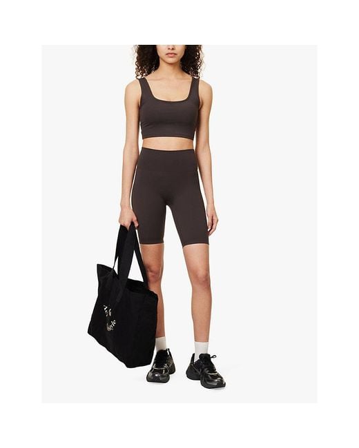 ADANOLA White Ultimate Square-Neck Stretch-Woven Sports Bra