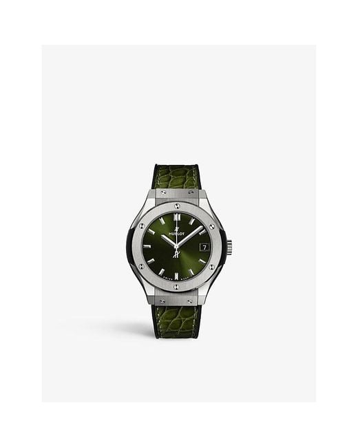 Hublot Green 581.nx.8970.rx Classic Fusion And Rubber Quartz Watch for men