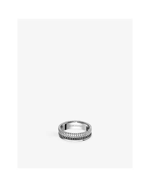 Boucheron Metallic Quatre Edition Xs 18Ct- Pvd And 0.13Ct Brilliant-Cut Diamond Ring