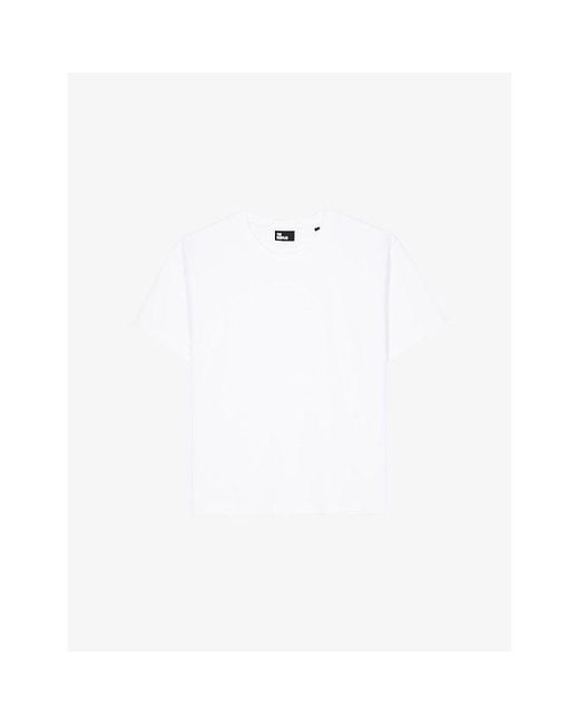 The Kooples White Round-Neck Relaxed-Fit Cotton-Blend T-Shirt