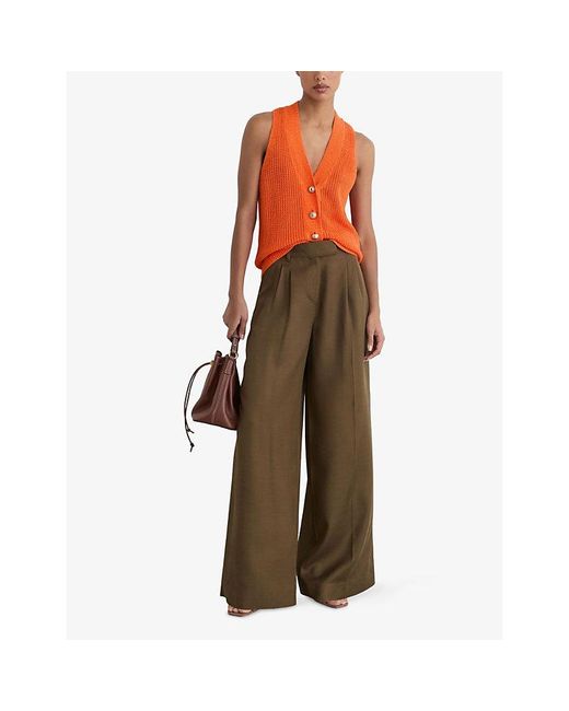 Reiss Orange Robin Knitted Linen Tank Top