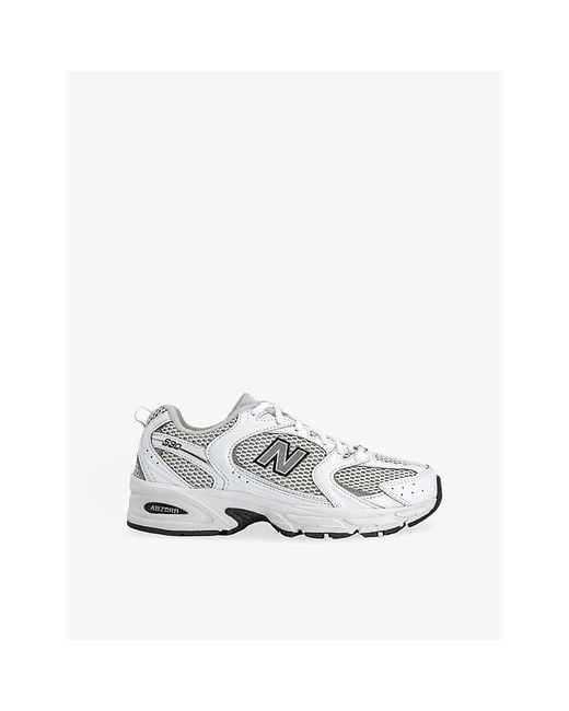 New Balance White Mr530 Leather And Mesh Trainers