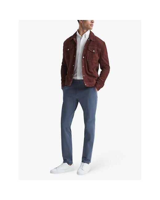 Reiss White Greenwich Slim-Fit Long-Sleeve Cotton Shirt for men