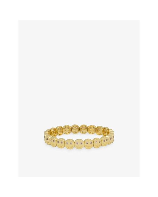 Lisa Gozlan Metallic The Gemstone The Happy Face 18Ct Plated Brass And Gemstone Bracelet