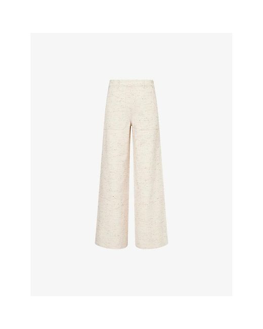 ME+EM White Utility Wide-Leg Cotton-Blend Trousers