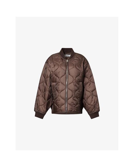 Agolde Brown Isla Quilted Shell Jacket