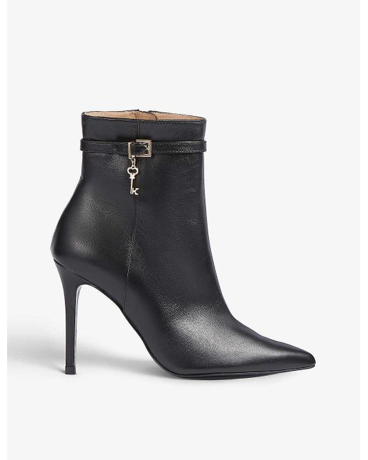 Clover Key charm Leather Heeled Ankle Boots