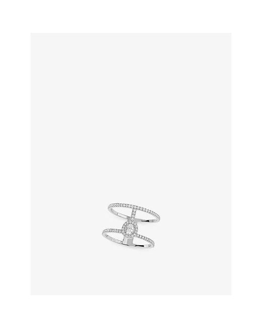 Messika White Glam Azone 2 Row Pavé 18Ct And 0.4Ct Diamond Ring