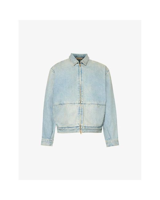 Fear Of God Blue Brand-patch Relaxed-fit Denim Jacket for men