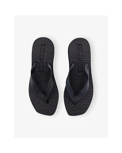 Sleeper Blue High Platform Rubber Flip-Flops