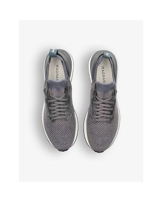 Magnanni Shoes Blue Grafton Knitted Low-top Trainers for men