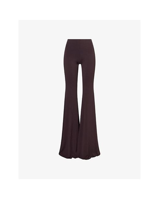 Rebirth Purple Kick Flared Stretch-Woven Trousers
